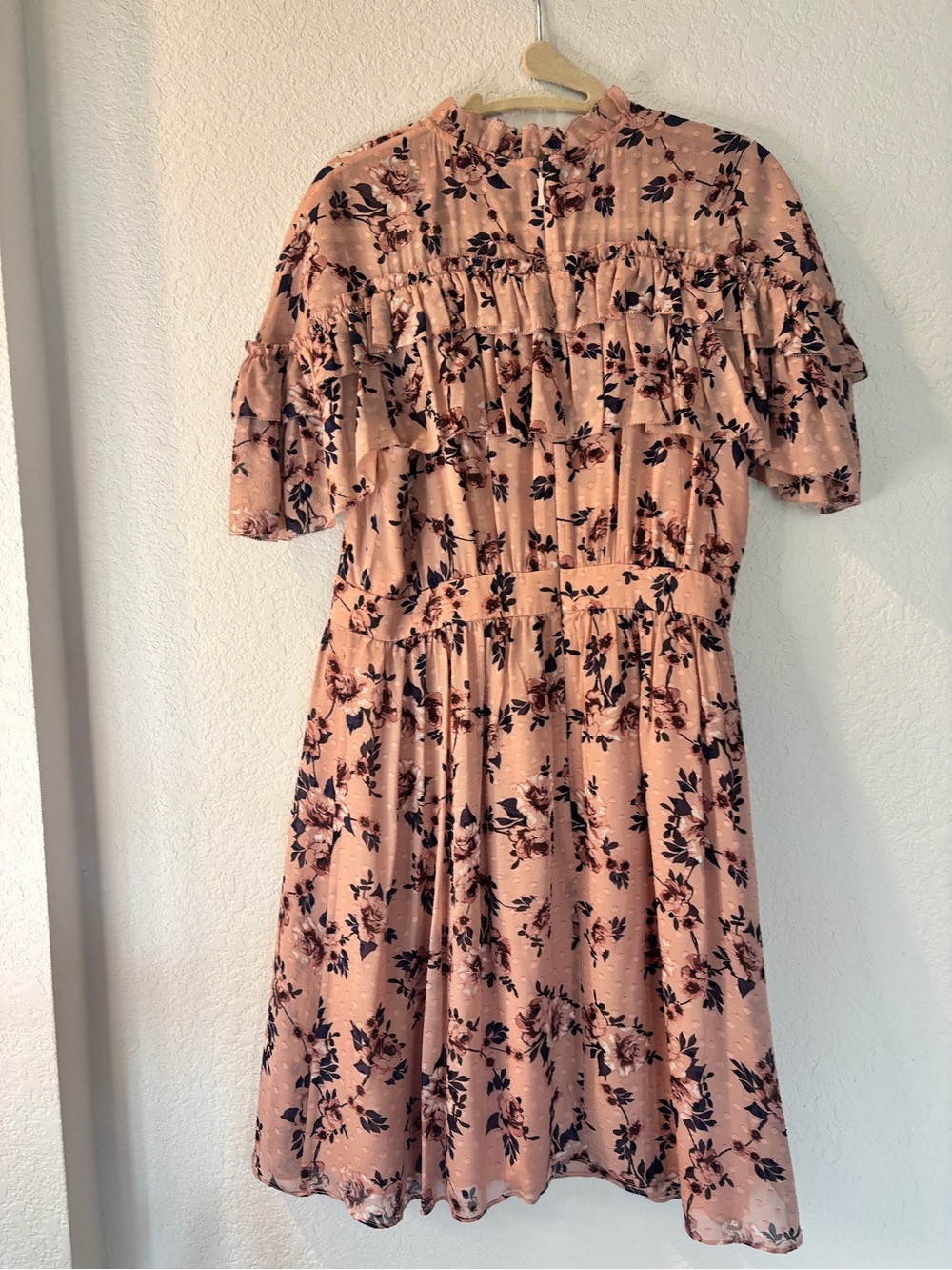 kate spade Camel Floral Ruffle Mini Dress - Picture 3 of 4